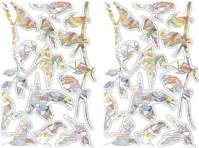 Produktbild von Fensteraufkleber zum Vogelschutz, Regenbogenfarben, sonnenreflektierend, Schutzfolie für Glasoberflächen