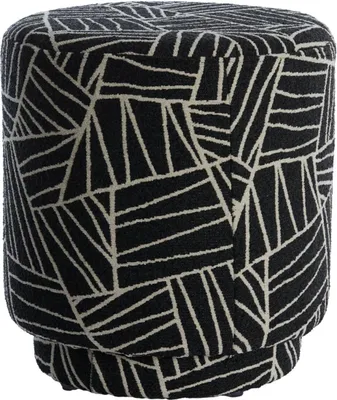 Produktbild von Light & Living Pouf Davonte im Schwarz-Weiß-Design – Ø40x44 cm