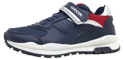 Image de Chaussures Geox J Pavel pour garçons, chaussures de ville à scratch, couleur bleue, pour un usage quotidien