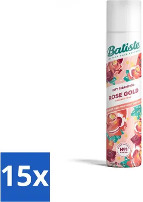 Immagine prodotto di Batiste - Rose Gold - Shampoo a secco - Delicata fragranza di rosa - Rinfresca e aggiunge volume - 200 ml - Value pack - 15 pezzi