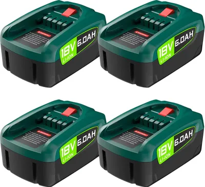 Produktbild von Ersatzakku - PBA 18V Li-Ion - 6000 mAh - 4er Pack - 18650 Zellen - Für Gartengeräte - Silber