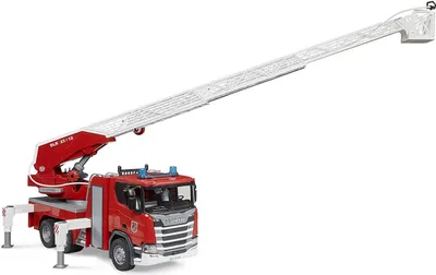 Produktbild von Bruder Scania Super 560R Feuerwehr mit Drehleiter und Wasserpumpe