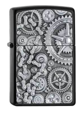 Produktbild von ZIPPO - Steampunk Box-Motiv - Black Matte Schwarz - Emblem - Sturmfeuerzeug nachfüllbar Benzin 2007587