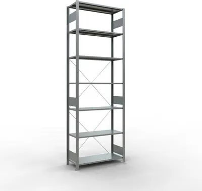 Produktbild von Schulte Fachbodenregal MULTIplus150 Stecksystem | Grundregal | HxBxT 300x100x40cm | 7 Ebenen | Fachlast 150kg | Verzinkt