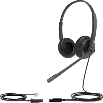 Productafbeelding van Yealink YHS 34 Dual, YHS34 DUAL, bekabelde hoofdtelefoon en headset, hoofdbandmodel, geschikt voor kantoor/callcenter, zwart