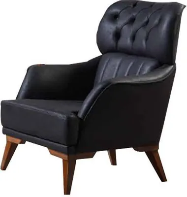Immagine prodotto di Poltrona Chesterfield nera Poltrona da salotto di design 1 posto