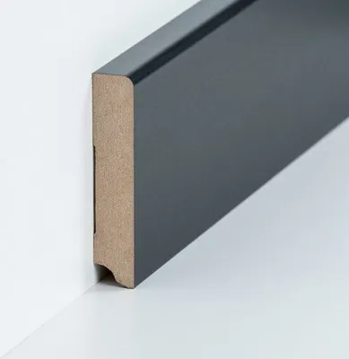 Produktbild von Sockelleiste MDF 19 x 96 x 2500 mm Schwarz zum Kleben, Schrauben & Nageln MDF-Kern foliert Fußleiste by PROVISTON 62.5 Meter | 25 Stück