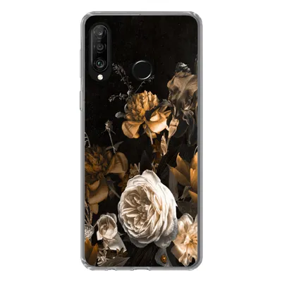 Produktbild von MuchoWow® Handyhülle Schutzhülle Hülle für Huawei P30 Lite Rose - Gold - Blumenstrauß Silikon Softcase Handy Hülle - Handyhülle