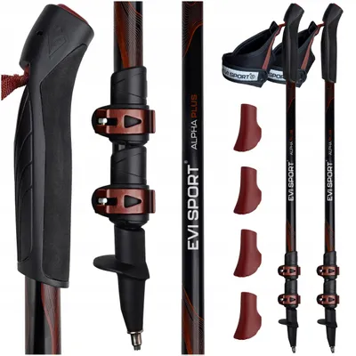 Produktbild von Wanderstöcke EVI Alpha Plus verstellbar 64-140 cm rot