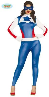 Productafbeelding van Super Star Amerika - Superhelden kostuum voor dames, maat XS/S-M, verkrijgbaar in maat XS-S