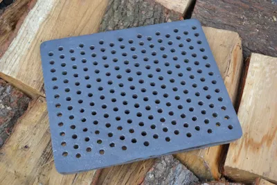 Obrázek produktu pro SEZAM rošt na kamna 31 x 26 cm litinový litinový rošt s otvory krbový rošt čtvercový rošt na popel stolní rošt na kamna rošt na kamna krbový rošt