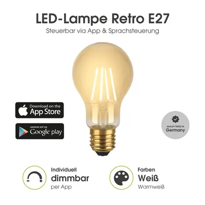 Immagine prodotto di Xlayer WLAN I LED I Lampada smart I Stile retrò I E27 I 5W I Bianco caldo I Dimmerabile