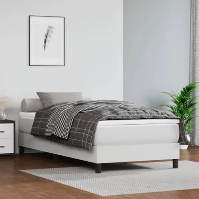 Productafbeelding van Maison Exclusive - Boxspringbed met matras, wit, 80 x 200 cm, kunstleer