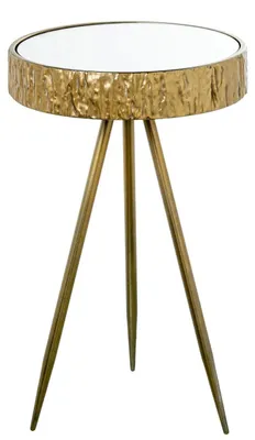 2er-Set Beistelltische aus Metall, gold, 30x30x50 cm