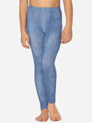 Produktbild von Merry Style Mädchen Lange Leggings aus Baumwolle MS10-337 (Blau/Punkte, 110)