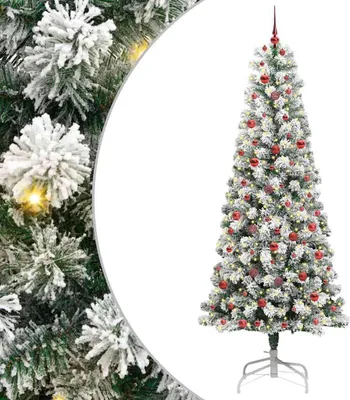 Image de vidaXL Arbre de Noël artificiel pliable vert et blanc 240 cm