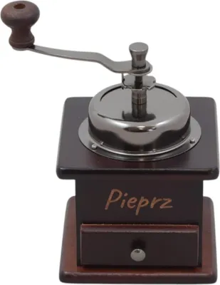 Immagine prodotto di Macinino A Mano Classico In Stile Retrò Per Pepe Con Cassetto E Incisione