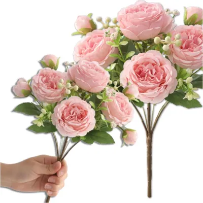 Immagine prodotto di Bouquet artificiale con peonie rosa