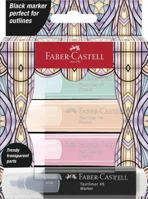 Produktbild von FABER-CASTELL Textmarker TL Glassy Pastell Karton 4er