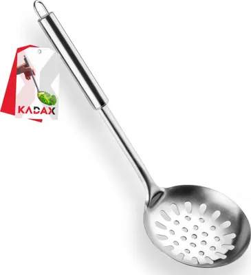 Produktbild von KADAX Schaumlöffel aus Edelstahl ”Naset”, Küchensiebe, Schaumkelle für Kochen, Silber, 11 cm