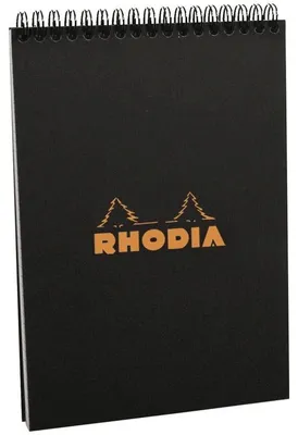 Image de RHODIA 165009C RHODIA Spiralnotizblock No. 16, DIN A5, kariert, schwarz
