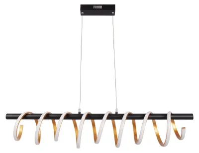 Produktbild von Pendelleuchte - LED Pendelleuchte "BELLEZA" gold, Hängelampe im Design Style, ausMetall und Kunststoff in gold, 150 cm hoch, Maße 100 x 20 cm, Inkl. LED – dimmbar