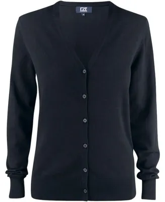 Produktbild von Cutter & Buck - "Oakville" Strickjacke für Damen, Baumwollmischung ET142 (M) (Schwarz)
