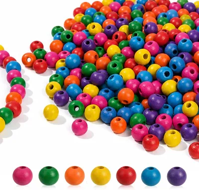Produktbild von Holzperlen bunt, 8 mm, 500 Stück, zum Schmuckherstellen