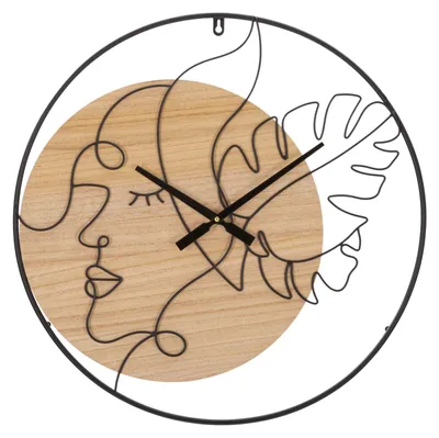 Image de Horloge murale Mauro Ferretti Elegant, marron et noir, 60 x 2 cm