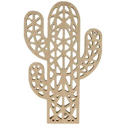 Produktbild von Origami Holz MDF Figur - Kaktus 15 cm