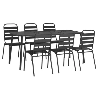 Immagine prodotto di vidaXL Set da pranzo da giardino 7 pezzi in acciaio antracite