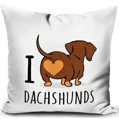 Produktbild von Kissenbezug 40x40 cm Hundemotiv Dackel Dekokissen für Hundeliebhaber