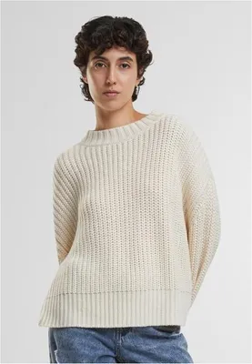 Obrázek produktu pro Dámský svetr Urban Classics Ladies Wide Basic Oversized Sweater whitesand - L