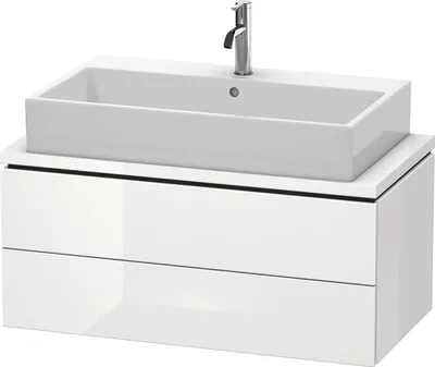 Produktbild von Konsolenunterschrank L-CUBE 400x920x477mm weiß hochglanz weiß hochglanz