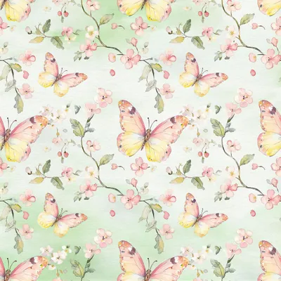 Servietten mit Schmetterlingen und zarten Blumen im romantischen Vintage Design.