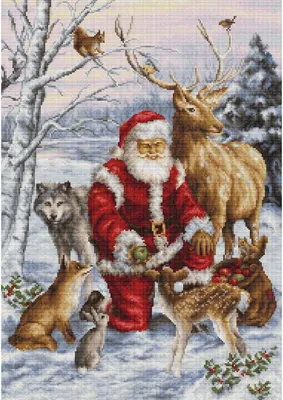 Produktbild von Luca-S Kreuzstich Set "Gold Collection Die Waldfreunde", Zählmuster, 30x43cm