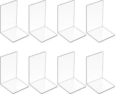 Produktbild von Set mit 8 transparenten Acryl-Buchstützen, zur Verwendung im Schlafzimmer/Büro/Bibliothek/Schule