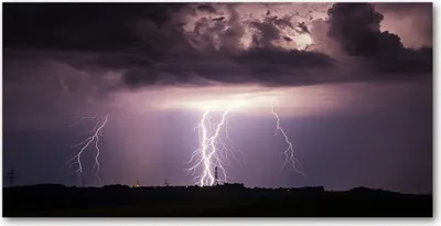 Produktbild von Tulup® Glas-Bild - 100x50 -Wandkunst - Wandbild hinter gehärtetem Sicherheitsglas  - Landschaften - Gewitter - Schwarz
