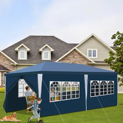 Produktbild von Yakimz Pavillon Terrassenpavillon – Marktzelt und Sonnenschutz für den Garten, perfektes Partyzelt Blau 3x6m