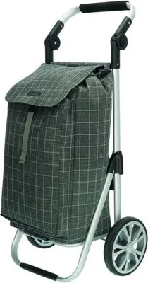 Image de Chariot de courses avec compartiment réfrigéré - Thermo Pliable - Poignée basculante - Gris à carreaux