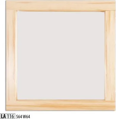 Produktbild von Handgefertigter Wandspiegel Massivholz Große Spiegel Holzrahmen 64 * 64 cm