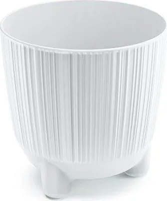 Zdjęcie produktu dla Doniczka plastikowa RYFOS N z nóżkami biały mat 12,6 cm