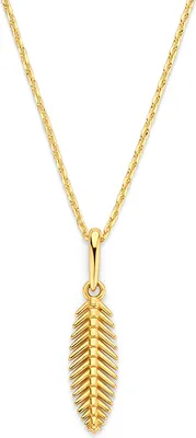 Produktbild von New Bling 9NBG-0723 Goldkette mit Anhänger - Feder - Feder - 14.9x4.7mm - Ankerglied - 39+3+3cm - 14 Karat - Gold