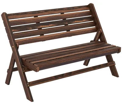 Produktbild von Outsunny Gartenbank 2-Sitzer Sitzbank Holzbank bis 250 kg belastbar, Verkohlt