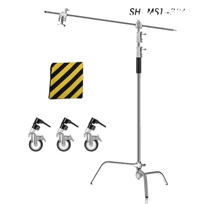 Obrázek produktu pro Nerezový stojan C, nastavitelná výška 130-260 cm, nosnost nad 10 kg, 2,6 m s kolečky