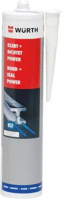 Produktbild von WÜRTH Konstruktionsklebstoff Klebt + Dichtet POWER schwarz 300ML Alleskleber