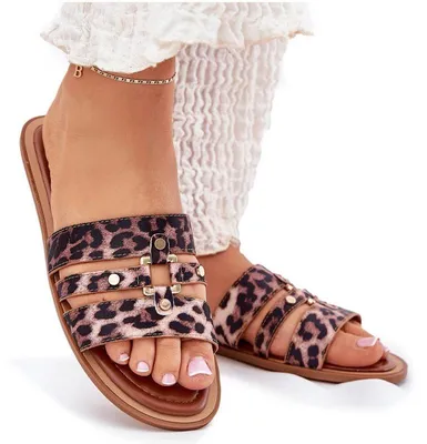 Produktbild von Flache Damen-Sandalen Mit Goldenem Detail Leopard Noroti 41