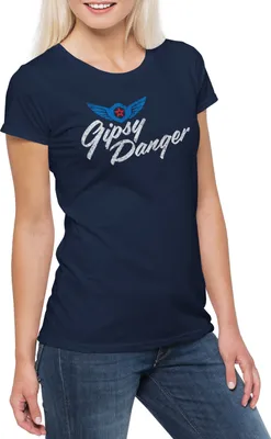 Produktbild von Urban Backwoods Vintage Gipsy Danger Logo, Damen T-Shirt, Farbe: Navy, Größe: 3XL