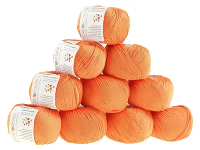 Produktbild von Strickgarn Baumwolle Marble 50g #192 orange
