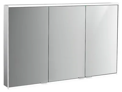 Image de Armoire de toilette avec miroir lumineux emco 800, en saillie/encastré, 3 portes, 1 400 mm, 979707007